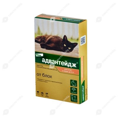 АДВАНТЕЙДЖ капли для кошек до 4 кг, 1 пипетка