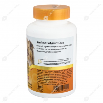 UNITABS MamaCare для беременных и  кормящих собак, 100 табл
