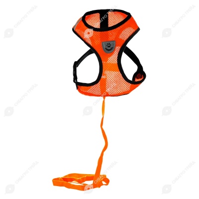 Комплект шлейка текстильная (сетка) размер ХL + поводок, ЧК