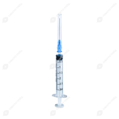 Шприц 3 мл одноразовый трёхкомпонентный (0,6 * 32 мм), Сана