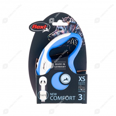 Рулетка COMFORT XS (3 м, до 12 кг) ремень, синий, FLEXI