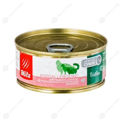 BLITZ VETLINE Hypoallergenic консервы для кошек (ИНДЕЙКА), 100 г