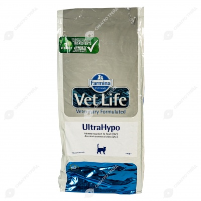 VET LIFE ULTRAHYPO для кошек (снижение пищевой непереносимости), 10 кг