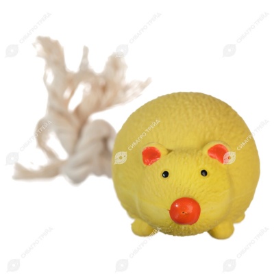 Игрушка ЛАТЕКС ZOO Мышь с канатным хвостом, 9 см