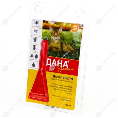 ДАНА УЛЬТРА капли для кошек и котят до 4 кг, 1 пипетка