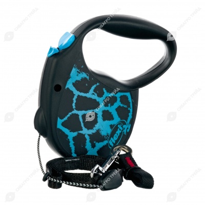 Рулетка SAFARI S (5 м, 12 кг) трос, синий жираф, FLEXI