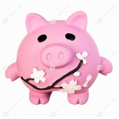 Игрушка ЛАТЕКС ZOO Свинка с цветами, 8,5 см