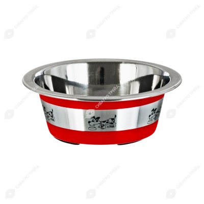 Миска металлическая №0 с печатью "Собака", 0,18 л, DOGMAN