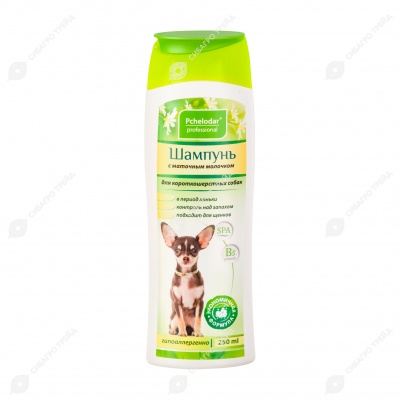 ПЧЕЛОДАР шампунь гигиенический для короткошёрстных собак (МАТОЧНОЕ МОЛОЧКО), 250 мл