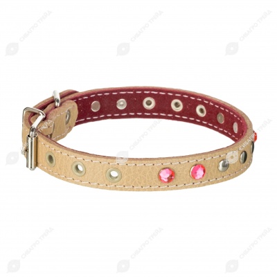 Ошейник №17 кожаный (ПОДКЛАД, УКРАШЕННЫЙ), ЧК