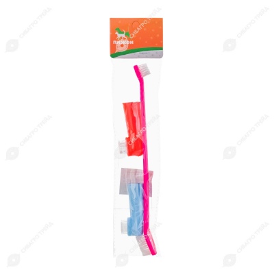 Набор зубная щётка двухсторонняя и 2 щётки-напальчника, микс цветов. СИМА-ЛЭНД.