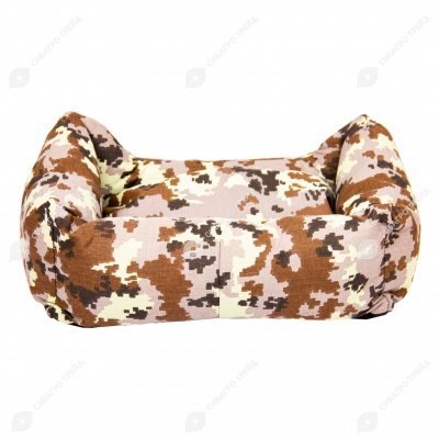 Лежанка ХАНТЕР-ЛОСЬ №1 прямоугольная пухлая КАМУФЛЯЖ (45 * 33 * 14 см), ДАРЭЛЛ