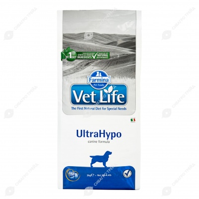 VET LIFE ULTRAHYPO для собак (снижение пищевой непереносимости), 2 кг