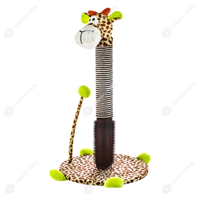 Игрушка-когтеточка WOGY Жираф (35 * 35 * 60 см) для кошек с чесалкой и дразнилкой-хвост