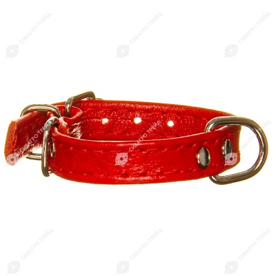 Ошейник кожаный COMFORT (ДВУХСЛОЙНЫЙ, ПРОСТРОЧКА, ЦВЕТНОЙ) 14 - 21 см, 1,2 см, ECO