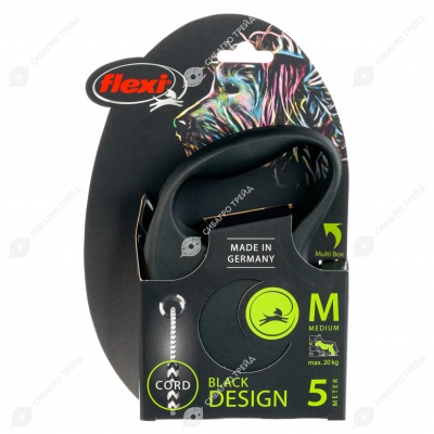 Рулетка BLACK DESIGN M (5 м, 20 кг) трос, серебро, FLEXI