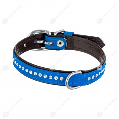 Ошейник цветной с украшением стразы 17/380