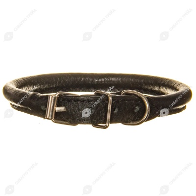 Ошейник кожаный CORD (КРУГЛЫЙ) цветной, d 0,8 см, пряжка 1,4 см, 35 - 40 см