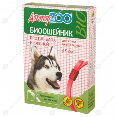 ДОКТОРZOO БИО ошейник для собак КРАСНЫЙ, 65 см