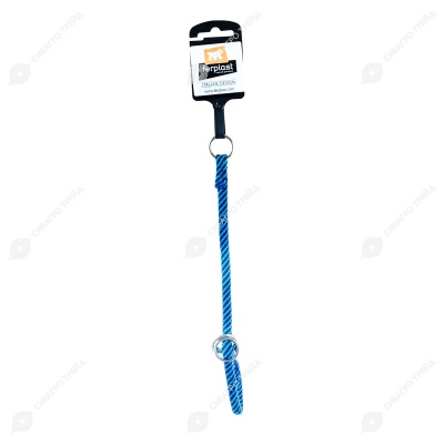 Ошейник-полуудавка SPORT EXTREME CS8/35 шнур 8 мм, чёрный с голубым, FERPLAST