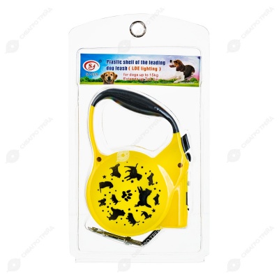 Поводок-рулетка для животных l=3 м до 15 кг с фонариком, (14 * 10 * 3 см), микс, NUNBELL