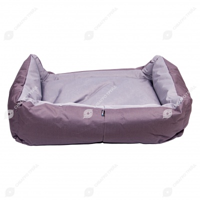 Лежанка ОКСФОРД №2 прямоугольная с подушкой СЕРЫЙ (71 * 51 * 21 см), ДАРЭЛЛ