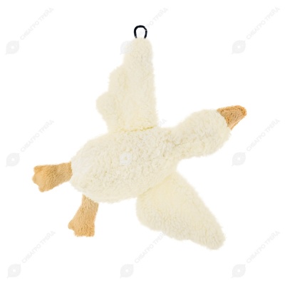 Игрушка ГУСЬ с пищалкой для собак, 23 см (иск.мех), белый