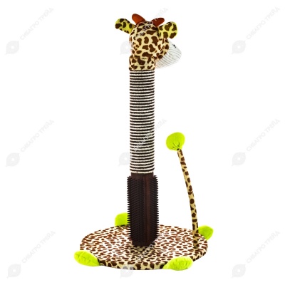 Игрушка-когтеточка WOGY Жираф (35 * 35 * 60 см) для кошек с чесалкой и дразнилкой-хвост