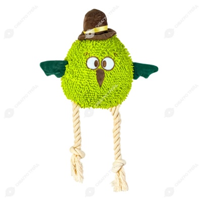 Игрушка-пищалка WOGY Bird (40 * 27 * 9 см) мягкая с канатами, для собак, микс