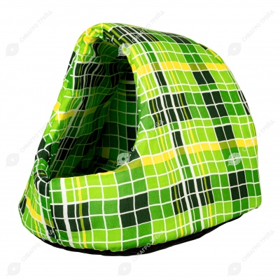 Домик поролоновый ЛУКОШКО клеточка, бязь (36 * 38 * 32 см), BLACK CAT