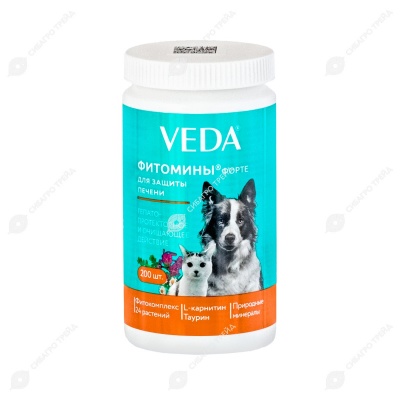 ФИТОМИНЫ ФОРТЕ для защиты печени для собак и кошек, 200 табл