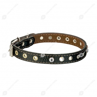 Ошейник №17 кожаный (ПОДКЛАД, УКРАШЕННЫЙ), ЧК