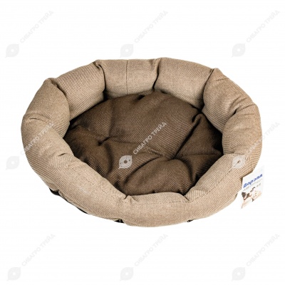 Лежанка ОБЛАКО-РОГОЖКА №2 овальная пухлая БЕЖЕВЫЙ (49 * 40 * 17 см), ДАРЭЛЛ