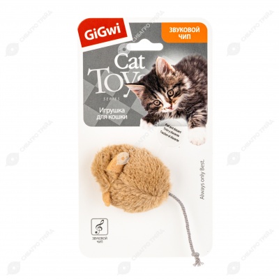Мышка со звуковым чипом, 13 см, GIGWI