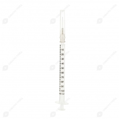 Шприц 1 мл одноразовый двухкомпонентный (0,4 * 13 мм)