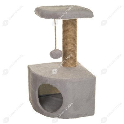 Домик-когтеточка ЛАККИ (33 * 33 * 65 см), BLACK CAT