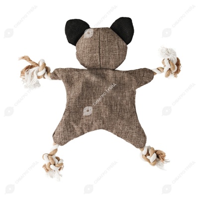 Игрушка-пищалка WOGY Медвежонок (26 * 26 см) с канатами, мягкая, для собак