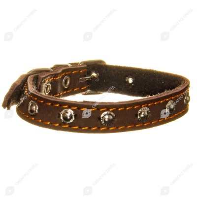 Ошейник №15 кожаный (СИНТЕПОН, УКРАШЕНИЕ), КАСКАД