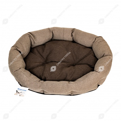 Лежанка ОБЛАКО-РОГОЖКА №3 овальная пухлая БЕЖЕВЫЙ (59 * 51 * 18 см), ДАРЭЛЛ