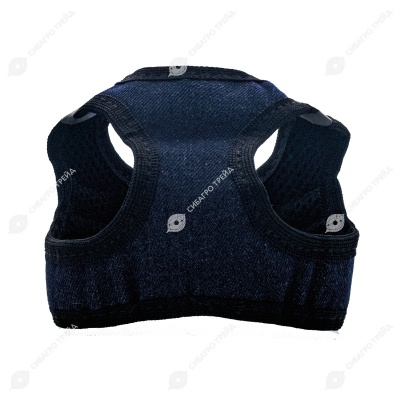 Шлейка текстильная 3-х слойная ВАЙДА №1 (ОГ 21-25 см), джинс+3D сетка+светоотражающая