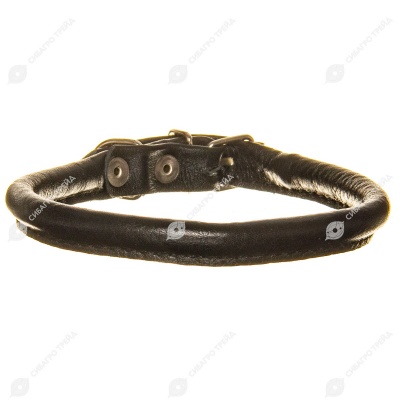 Ошейник кожаный CORD (КРУГЛЫЙ) цветной, d 0,8 см, пряжка 1,4 см, 35 - 40 см