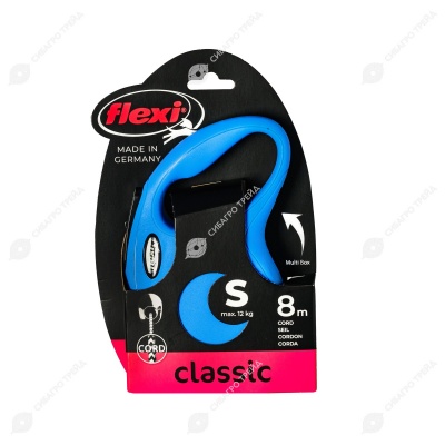 Рулетка CLASSIC S (8 м, 12 кг) трос, синий, FLEXI