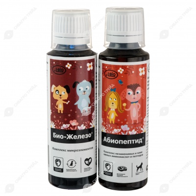 БИО-ЖЕЛЕЗО для собак, 50 мл + Абиопептид 50 мл в подарок