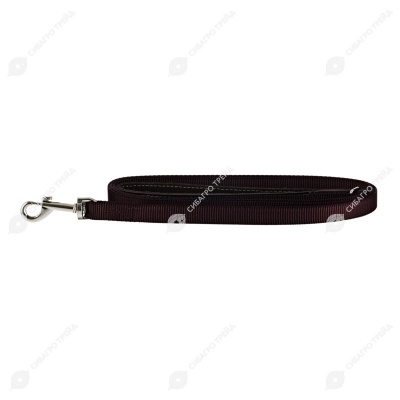 Поводок нейлоновый 2 метра, ширина 15 мм, ручка кожаная, ЧК