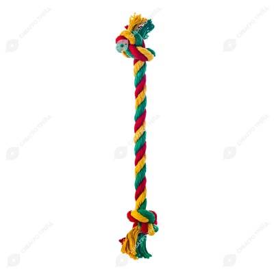 Грейфер канатный 2 узла Dental Knot большой (жёлтый-зелёгый-красный), DOGLIKE