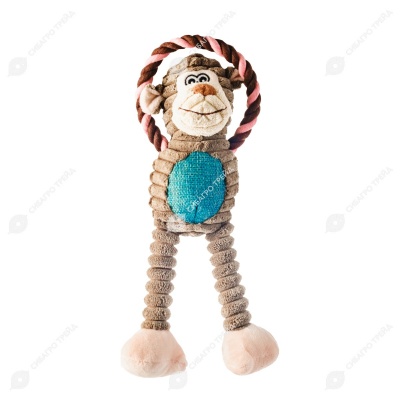 Игрушка-пищалка WOGY Зверята (30 * 12 * 10 см) для собак, мягкая, с ручкой, микс