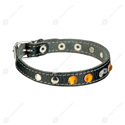 Ошейник №12 кожаный (УКРАШЕННЫЙ), ЧК