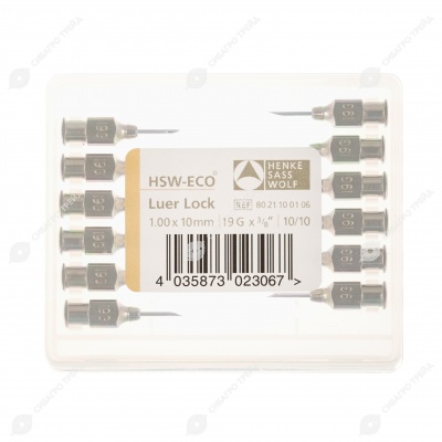 Игла 1,0 * 10 Luer, 12 шт, HSW-ECO