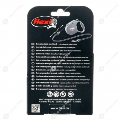 Рулетка SAFARI S (5 м, 12 кг) трос, синий жираф, FLEXI