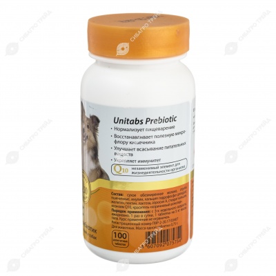 UNITABS Prebiotic пребиотический комплекс для кошек и собак, 100 табл